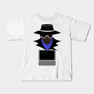 Lady Black (Afro W/Computer): A Cybersecurity Design Kids T-Shirt